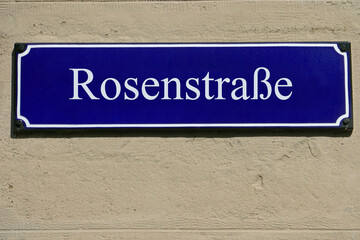 Emailleschild Rosenstraße