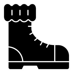 snow boot solid icon