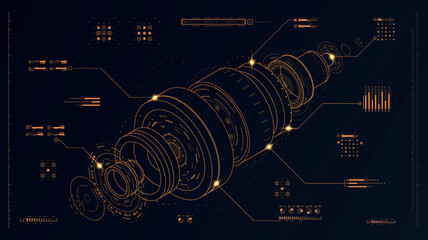 3D HUD Machine detail © Aleksey