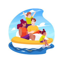 Pedal boat isolated cartoon vector illustration.