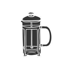 Tea Pot Icon Silhouette Illustration. Hot Drink Vector Graphic Pictogram Symbol Clip Art. Doodle Sketch Black Sign.