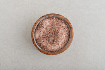 Hymalaian black salt in wooden bowl