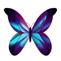 Obraz na płótnie Canvas Blue and pink butterfly illustration isolated on white background