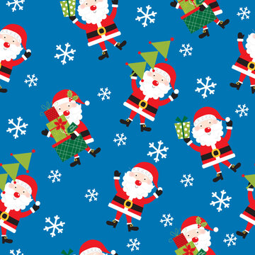 christmas seamless pattern with santa claus design