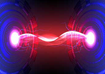 Abstract futuristic technology background. Power energy generator concepts.Vector illustration.