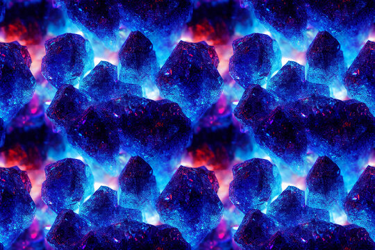 Seamless pattern illustration. The dazzling gems pattern. Crystals and Diamonds are full of colorful reflections under the light.