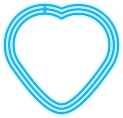 cute colorful neon outline heart shape decoration