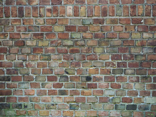 Old red bricks natural background