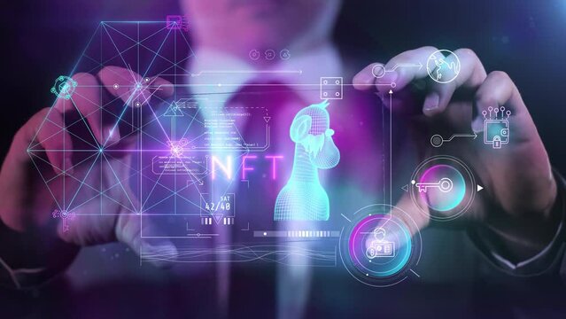 Views NFT collections on a virtual panel