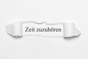 Zeit zuzuhören	