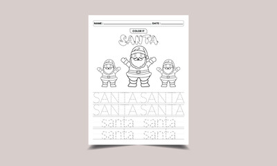 Christmas Santa Word Tracing KDP