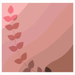 Minimal leaf vector art background.
