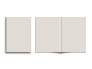 Open magazine with cover mockup