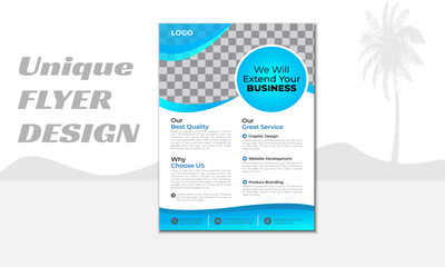 Modern Corporate Business Flyer Template,  Unique Business Flyer Design Template,  Creative A4 Design Concept. 