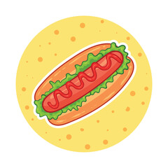 hotdog food vector illustration