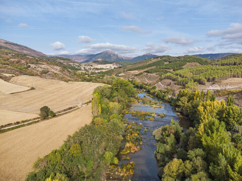 Arakil river. Ollo Valley. Mount Txurregi. Navarre
