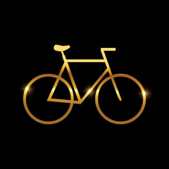 Golden Luxury Bicycle Vector Sign