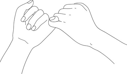 Holding Hand Line Drawing Both