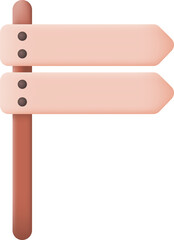 Wooden Signpost Isolated on Transparent Background. 3D illustration