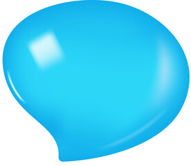 Blue Chat Bubble Isolated on Transparent Background. 3D illustration