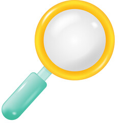 Magnifying Glass Isolated on Transparent Background. 3D illustration