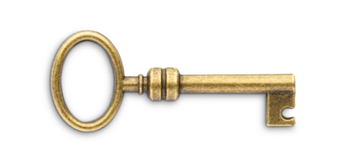 Vintage golden skeleton key
