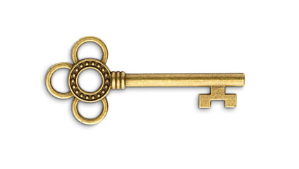 Vintage golden skeleton key