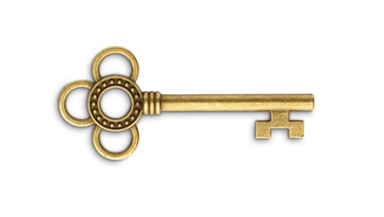 Vintage golden skeleton key