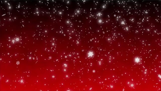 雪の結晶 舞い上がる 吹雪 左下から 【背景 グラデーション 黒 赤 冷気】