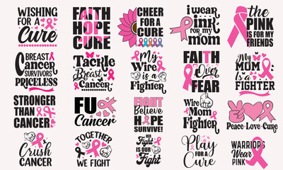 Breast Cancer Svg T-Shirt Design Bundle