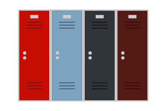 Colored section of lockers. Vector illustration.