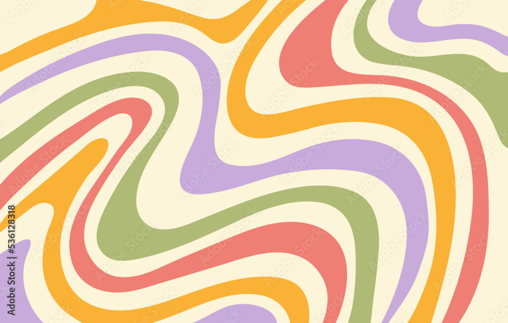 Aufkleber abstract horizontal background with colorful waves. trendy vector illustration in style retro 60s, 7