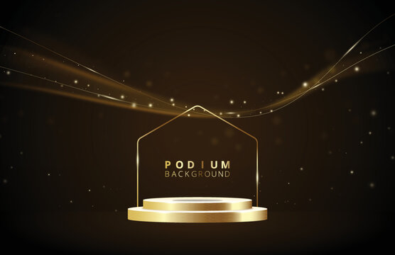 luxary scene with flare lines. with podium background.