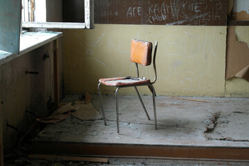 Abandoned Soviet Military Town Chair, Skrunda 1, Latvia
