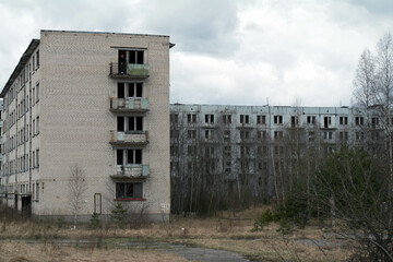 Fototapeta na wymiar Abandoned Soviet Military Town, Skrunda 1, Latvia
