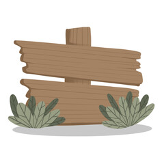 Blank Wooden Board Illustration for Information