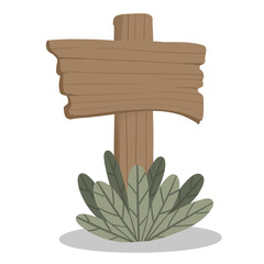 Blank Wooden Board Illustration for Information