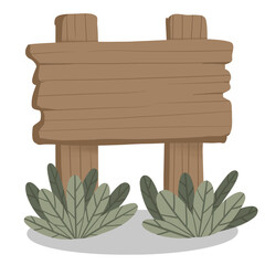 Blank Wooden Board Illustration for Information