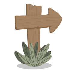 Blank Wooden Board Illustration for Information