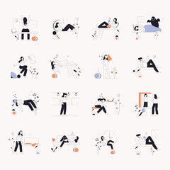 Pack of Lazy Line Illustrations 


