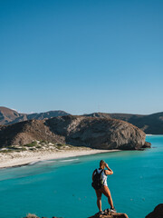 Naklejka premium Hike in Balandra Beach, Baja California, Mexico