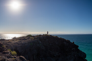 Hike in Balandra Beach, Baja California, Mexico