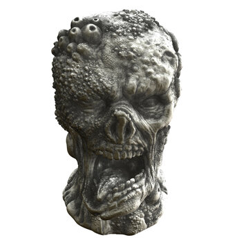 3D render of scary creepy face and skull figure