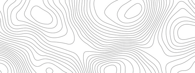 Black and white wave abstract topographic map contour, lines Pattern background. Topographic map and landscape terrain texture grid. Wavy banner and color geometric form. Vector illustration.