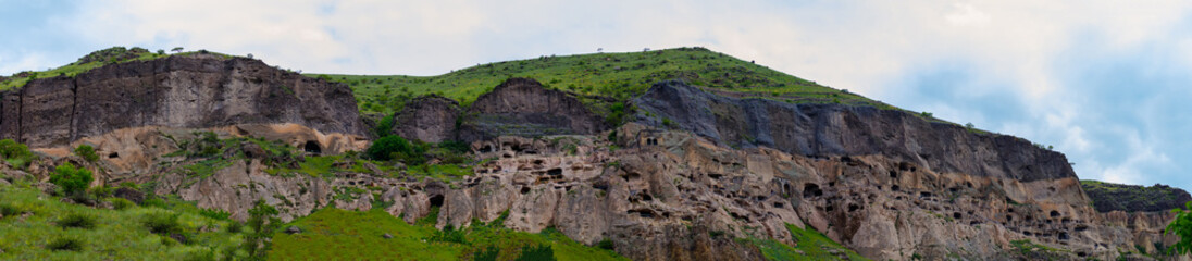 Fototapeta na wymiar wide angle of Vardzia is a cave monastery site in southern Georgia