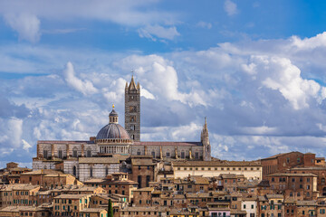 Fototapeta premium Blick über die Altstadt von Siena in Italien