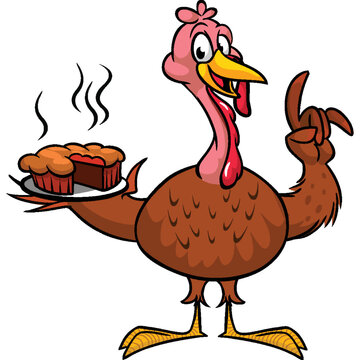 Cartoon happy cute thanksgiving turkey bird. Vector illustration isolated. Design for Thanksgiving Day