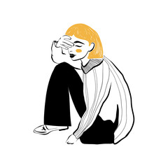 Modern abstract women. Minimalism concept. Female body, fashion. Matisse style. . Contemporary silhouette of woman. Hand drawn trendy vector posters, illustrations for print.