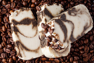 handmade soap on a white acrylic background