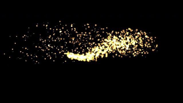golden particles glitter awards dust magic bokeh abstract background.	